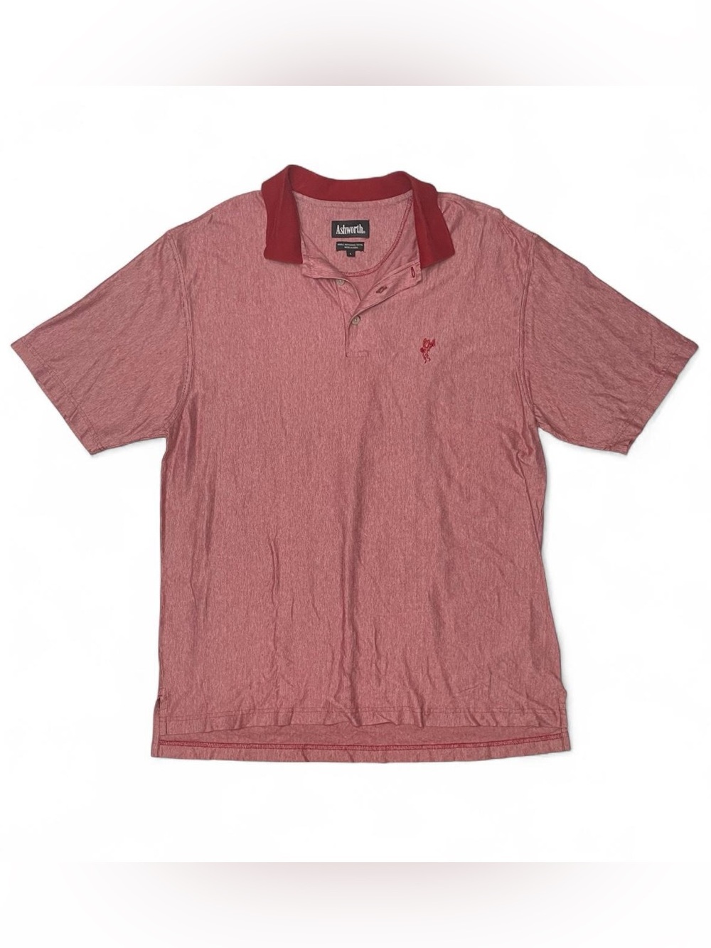 Normcore Streetwear Vintage Ashworth Cotton Golf Red Polo Shirt Large